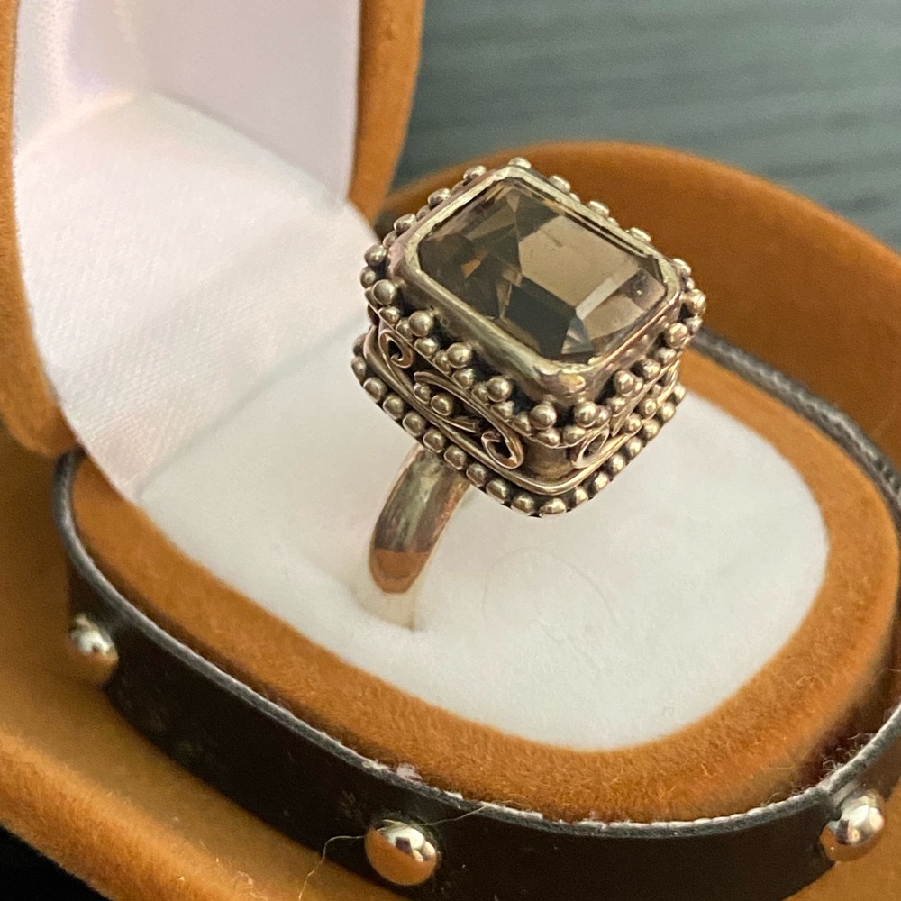 Sterling Silver 925 with Brown Gemstone Ring